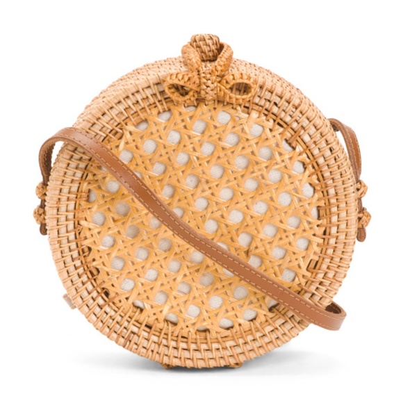 Handbags - NWT Rattan Wicker Crossbody Bag